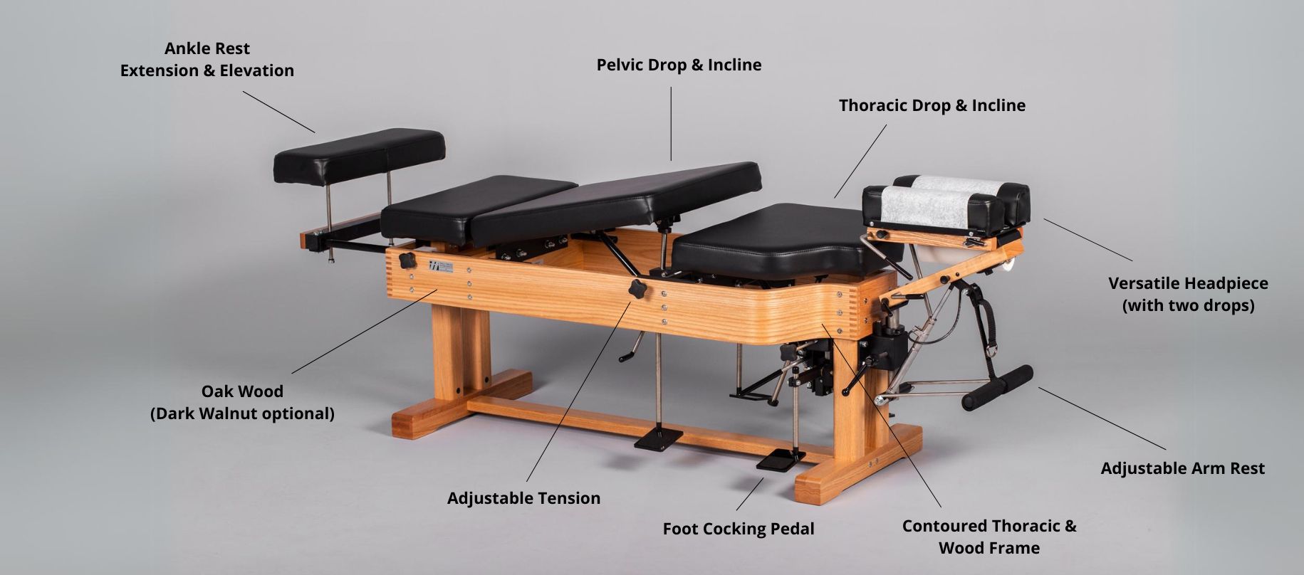500 Stationary Chiropractic Table Callout